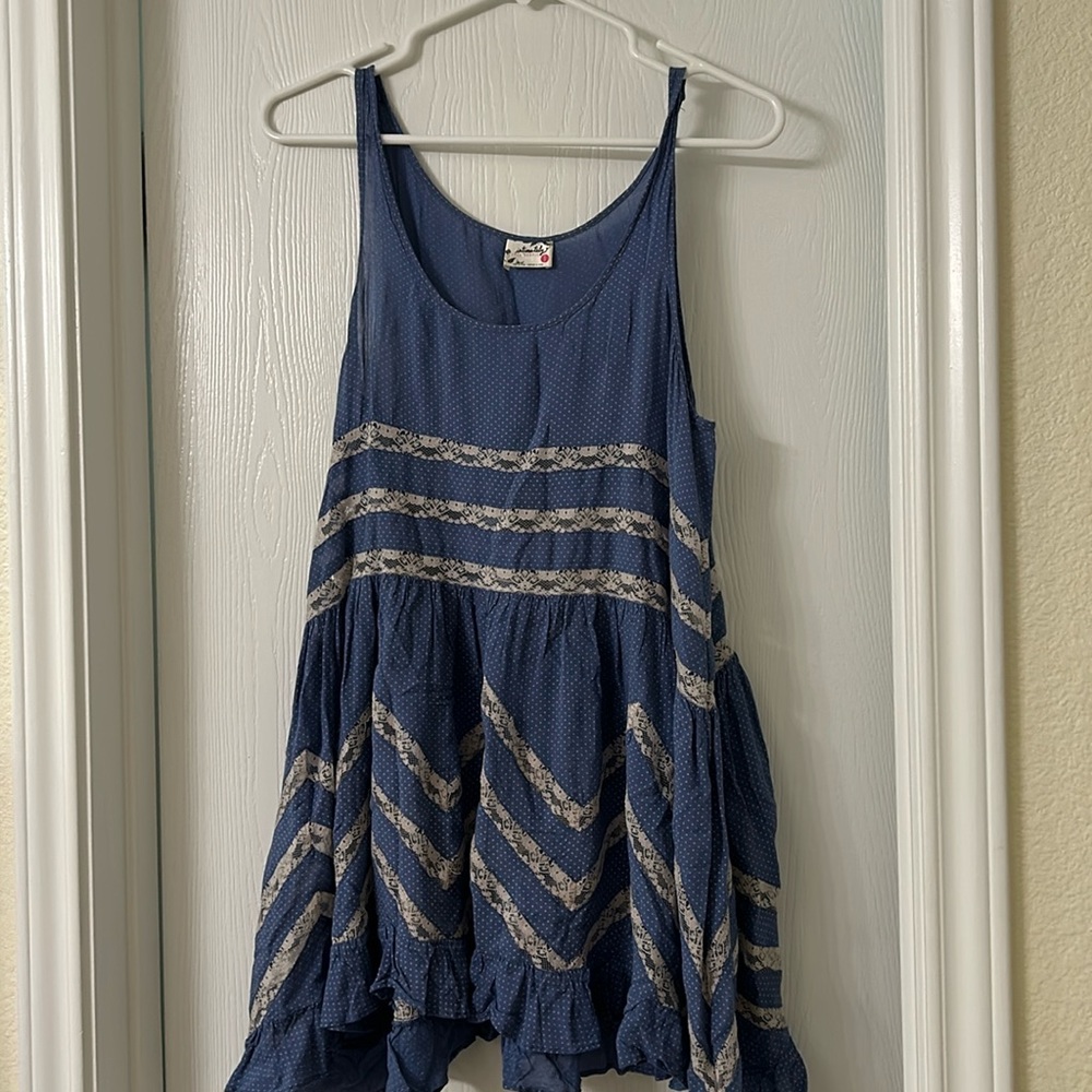 Free People Intimately Tunic Top with Polka Dots and Lace